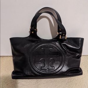 Tory Burch Bombe Glazed Leather Tote